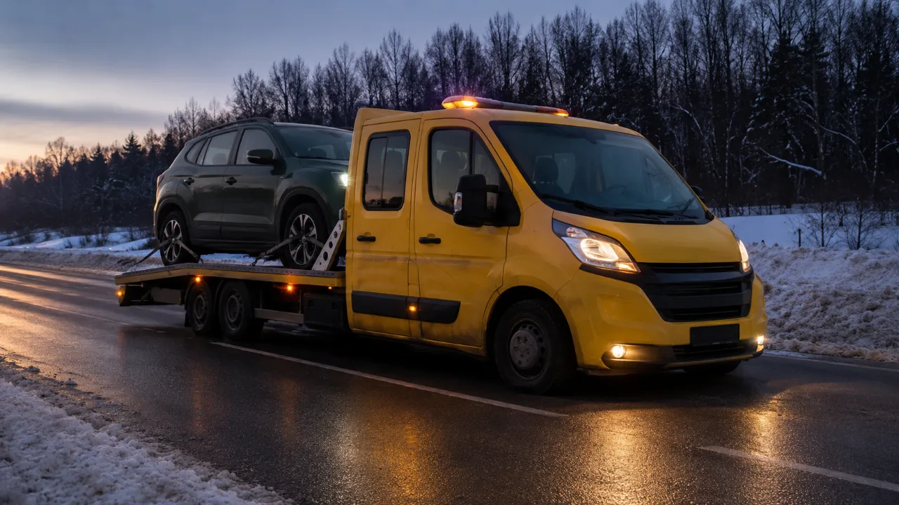 Pomoc drogowa nocą na poboczu – dowóz paliwa Gniezno