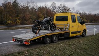 Motocykl przygotowany do transportu – Gniezno